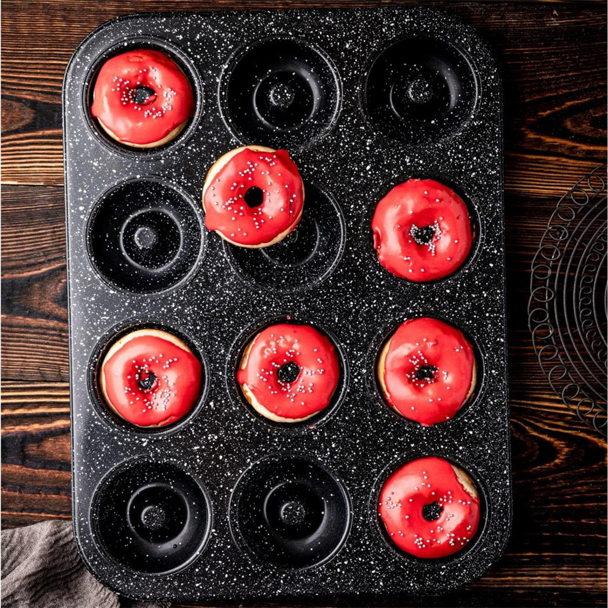 MUFFINFORM Schwarz 35/26,5/3 cm KB7841 - Schwarz, Metall (26.5/3/35cm) - Klausberg 