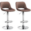 BARHOCKER 2er Set Samt braun - Chromfarben/Braun, Textil/Metall (42/86/46cm) - CLP