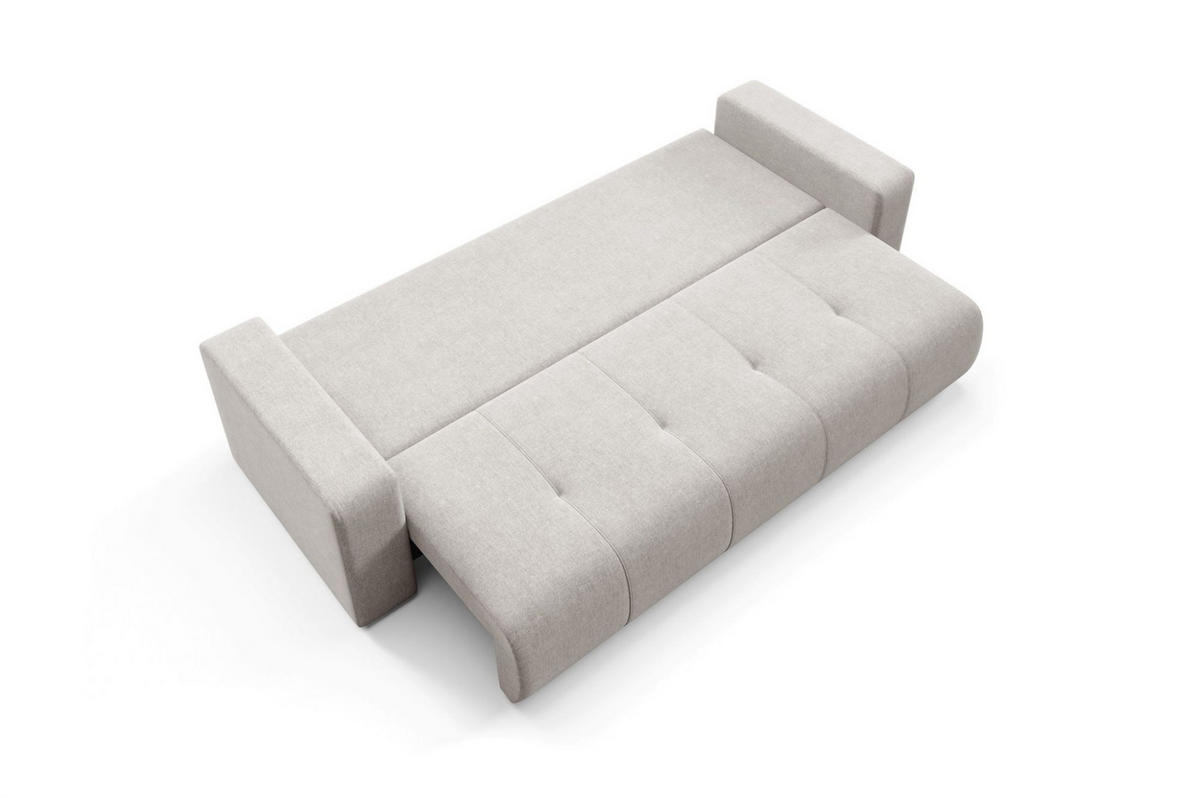 SCHLAFSOFA Augusto - Hellgrau, Holzwerkstoff/Textil (244/82/102cm) - Fun Möbel