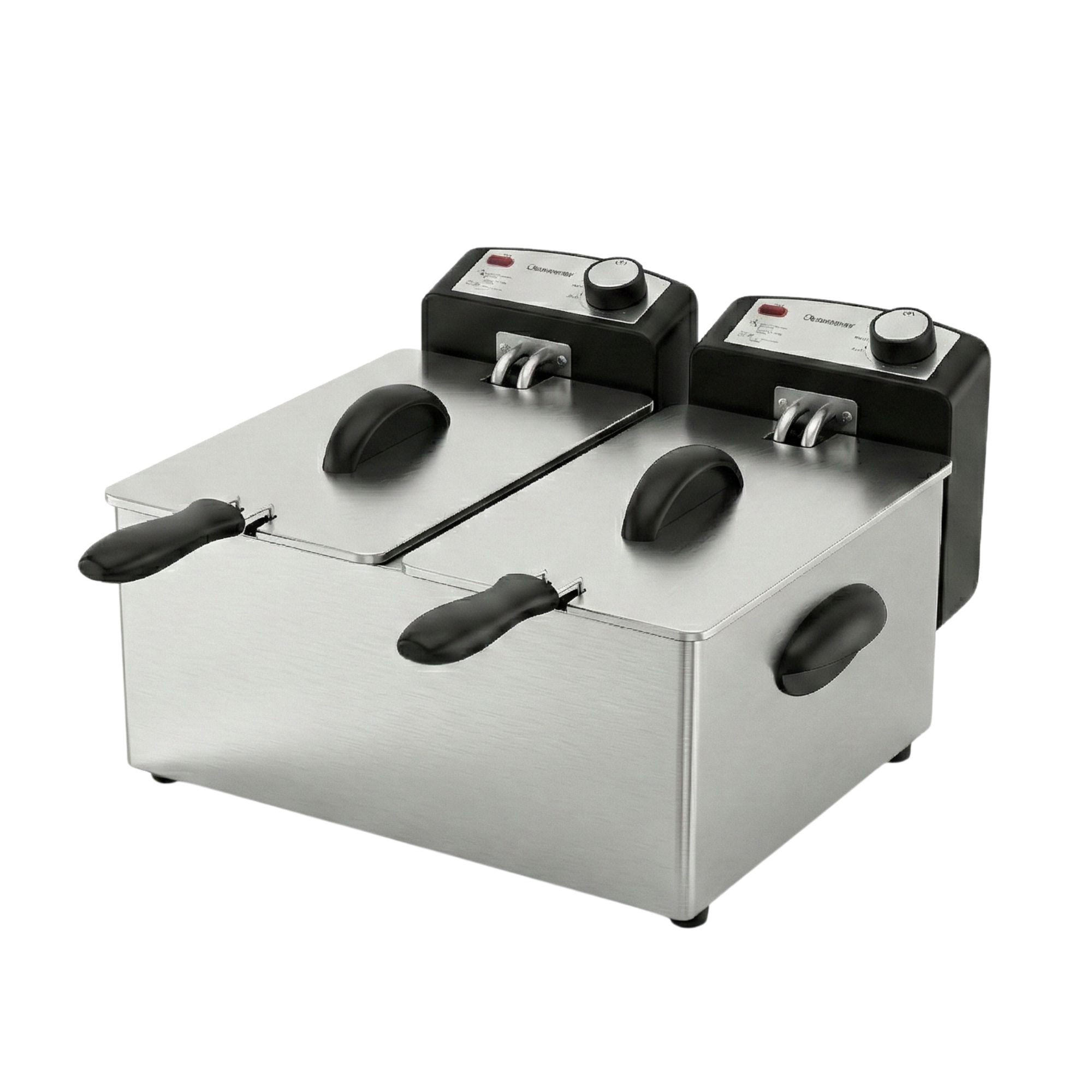 DF3600 Doppel Fritteuse mit Öl 2x 3L - Edelstahlfarben, Metall (41.5/27.2/44cm) - Sommertal