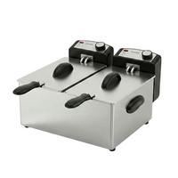 DF3600 Doppel Fritteuse mit Öl 2x 3L - Edelstahlfarben, Metall (41.5/27.2/44cm) - Sommertal