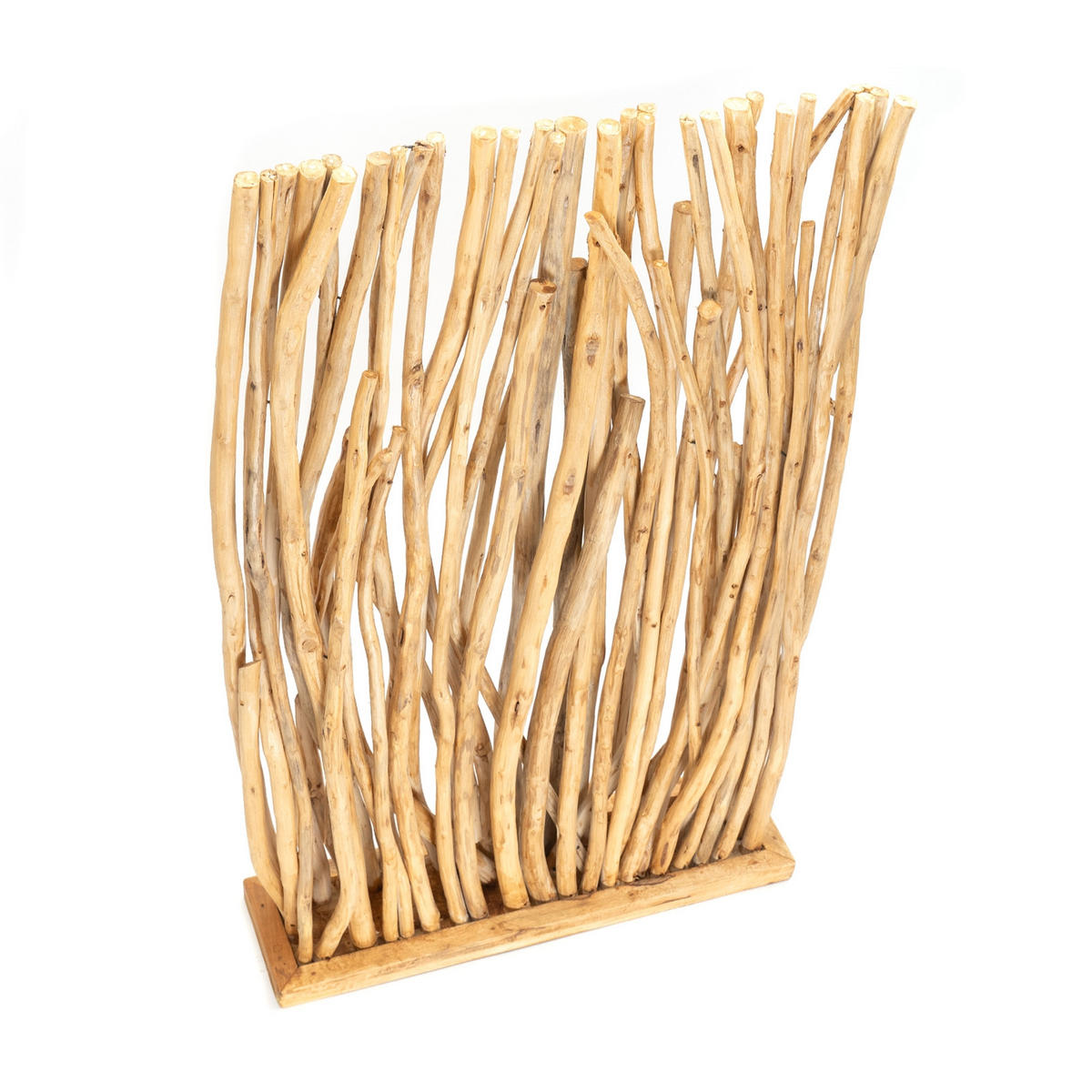 RAUMTEILER Tekea Teakholz geschliffen - Beige, Holz (80/130/20cm) - DESIGN DELIGHTS