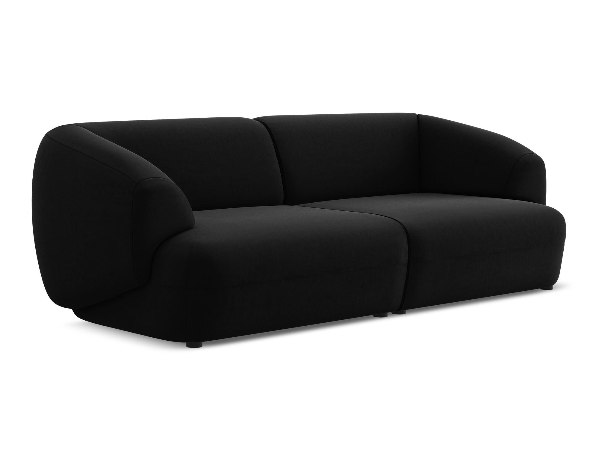 4-SITZER-SOFA Samt Stoff Schwarz - Schwarz, Kunststoff/Textil (232/81/98cm) - Makamii
