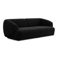 4-SITZER-SOFA Samt Stoff Schwarz - Schwarz, Kunststoff/Textil (232/81/98cm) - Makamii