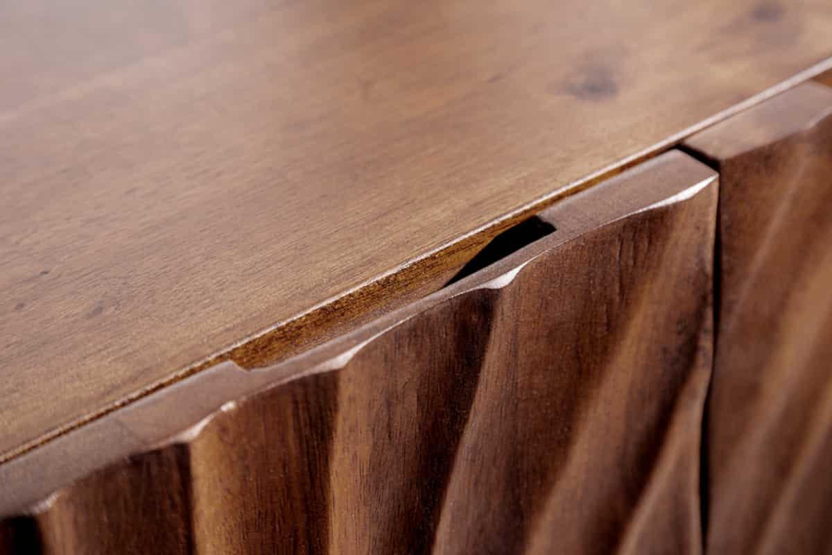 HIGHBOARD SCORPION Akazie Dunkelbraun 120cm - Schwarz/Braun, Holz/Metall (100/120/38cm) - riess-ambiente