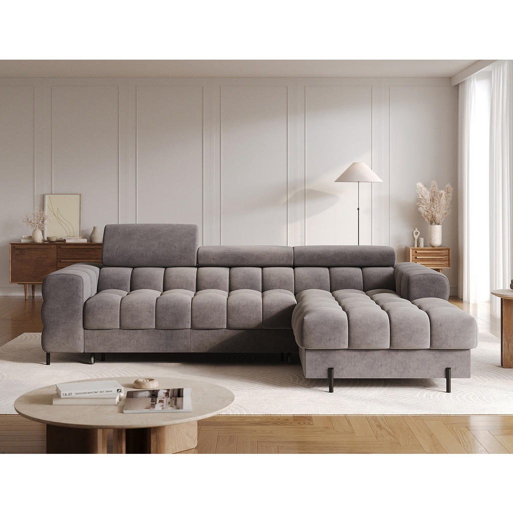 Thumbnail - Möblo Ecksofa, Grau, Holzwerkstoff, 5-Sitzer, L-Form, 285x181 cm, Wohnzimmer, Sofas & Couches, Wohnlandschaften, Ecksofa...