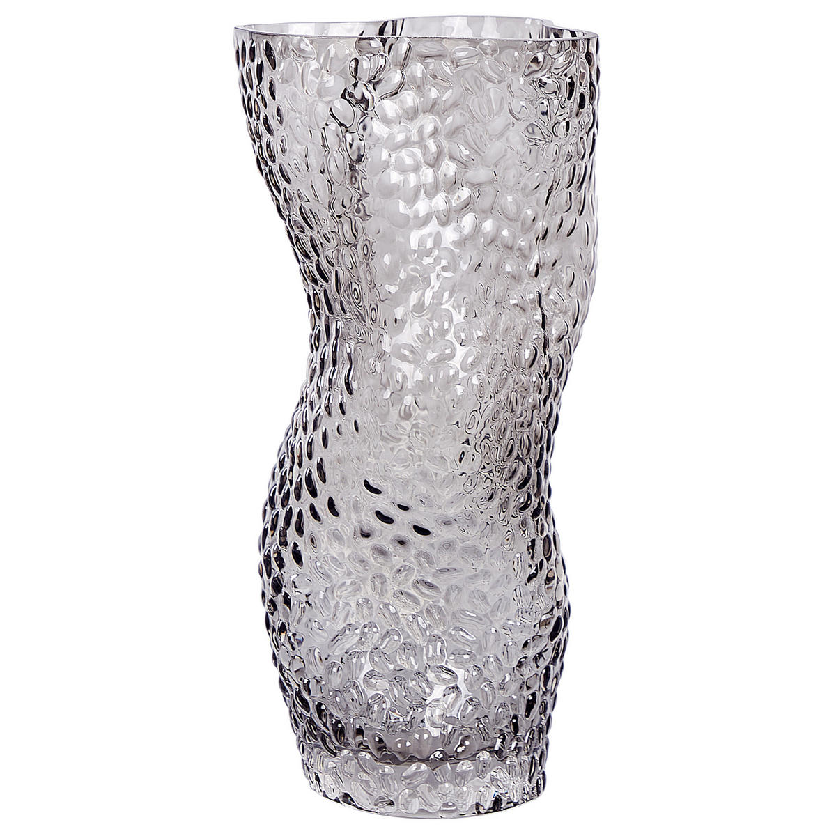 BLUMENVASE Glas grau Dytiko - Grau, Glas (31cm) - Beliani