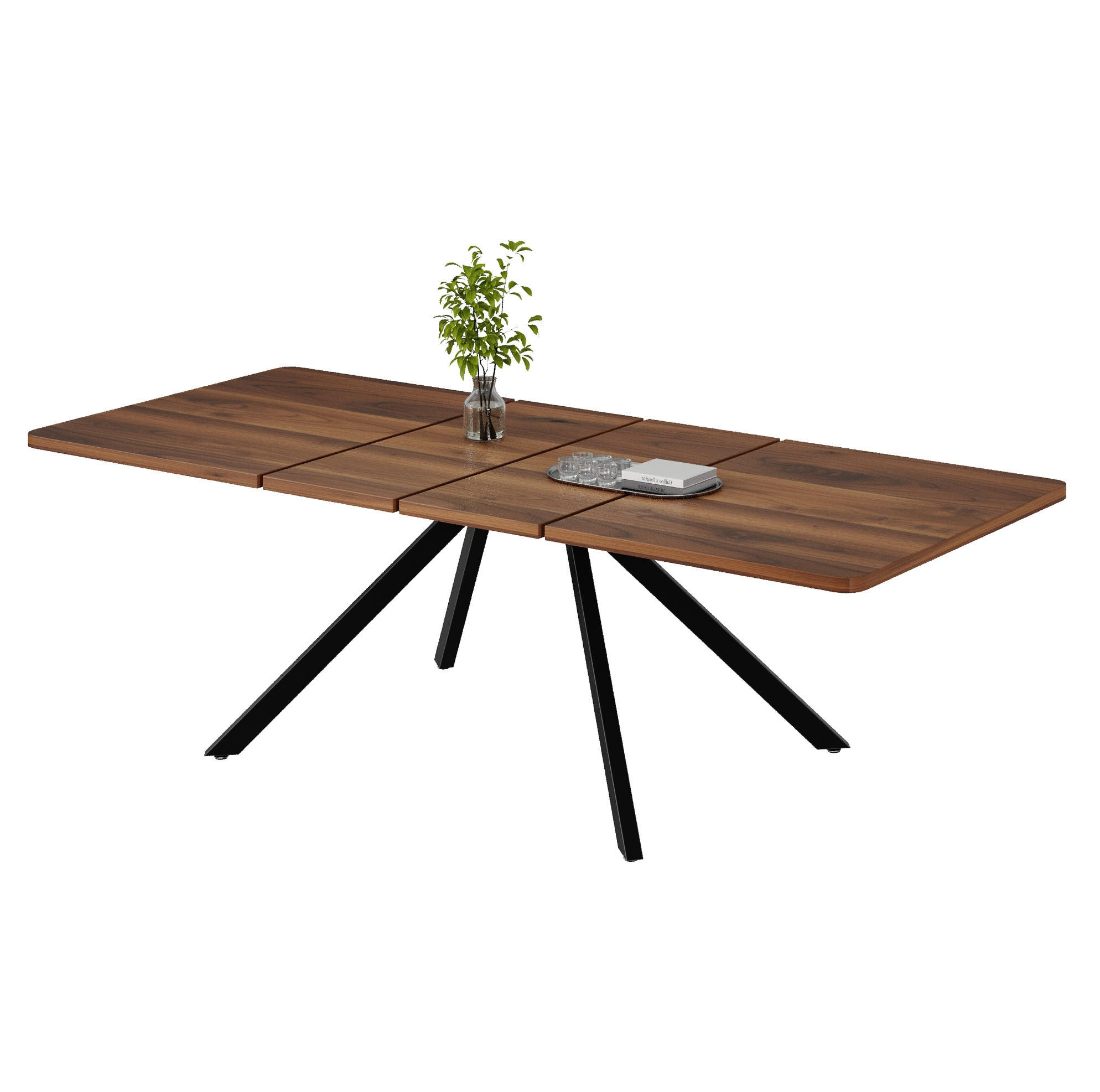 ESSTISCH aus MDF 160/200/240x90 cm Walnussfarben ausziehbar für 6 bis 10 Personen mit verstärkten Führungen - Walnussfarben, Holzwerkstoff (240/90/74.5cm) - Modfu