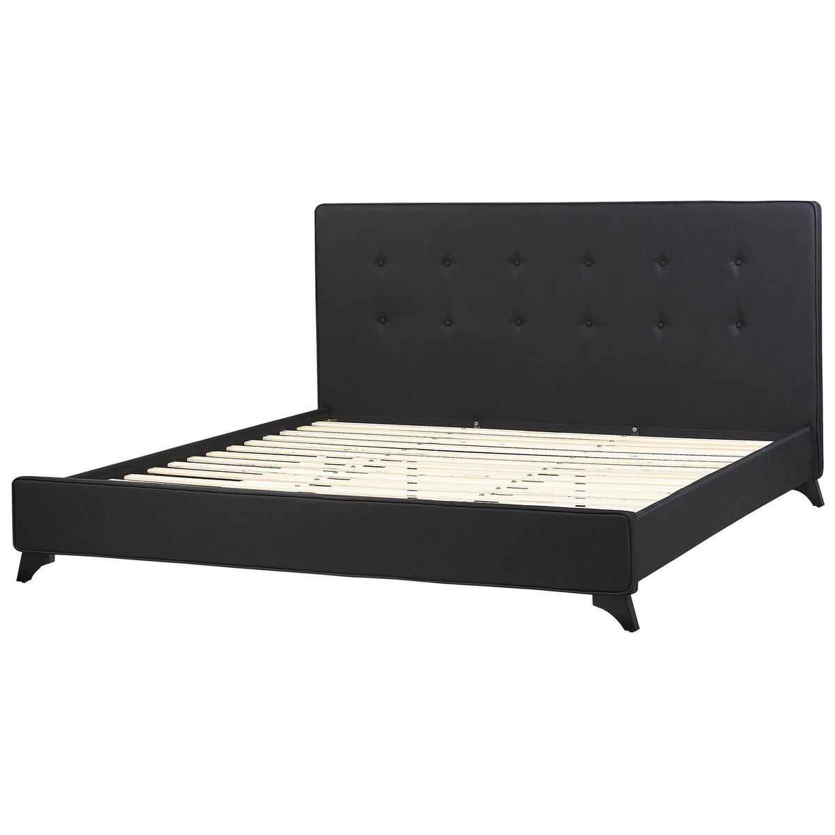 POLSTERBETT 180/200cm Schwarz Ambassador - Schwarz, Textil (180/200cm) - Beliani