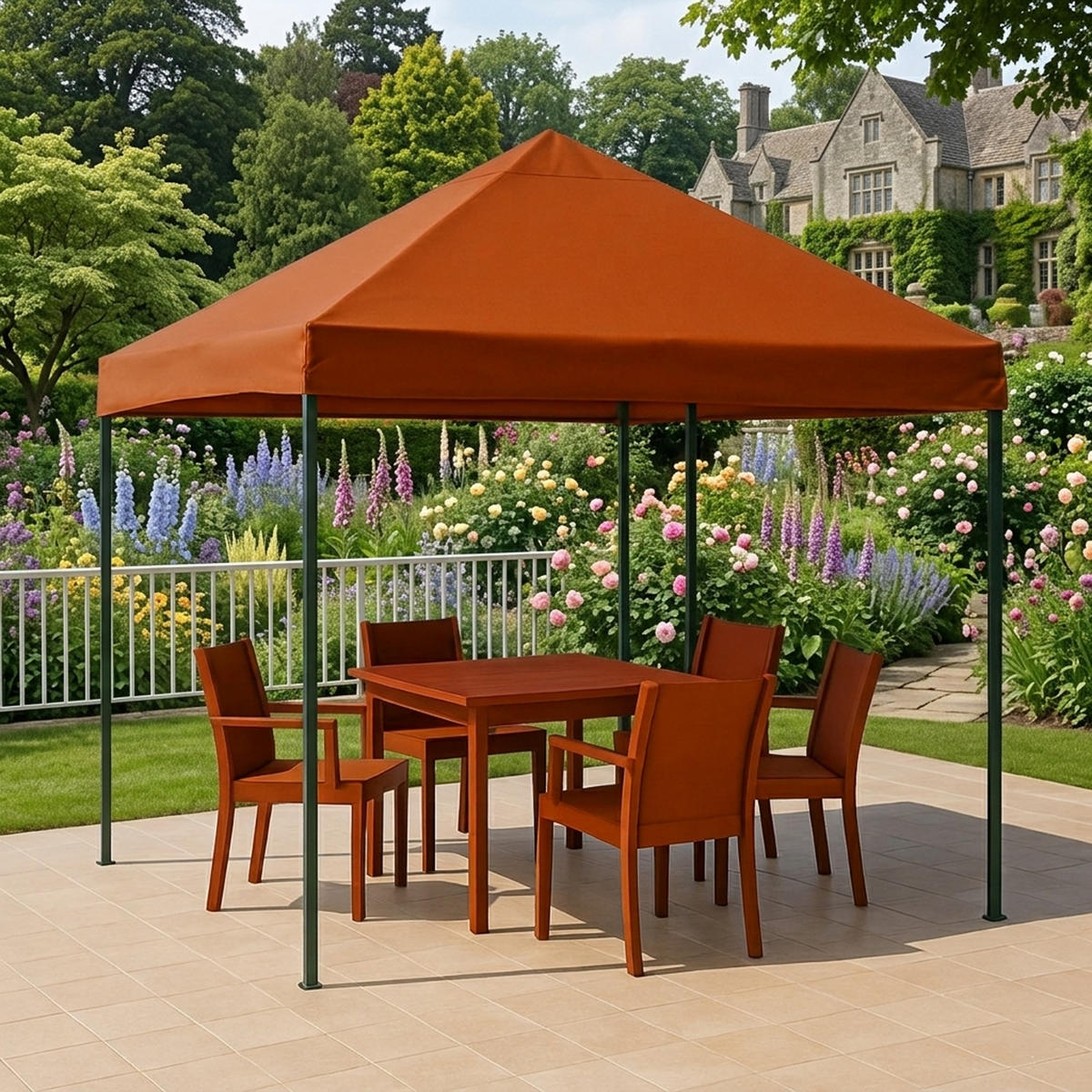 ERSATZDACH für Pavillons 3x3m, Pavillondach Toro, Wasserdicht, Farbe: Terracotta - Braun, Kunststoff (300/0.3/300cm) - TPFGarden
