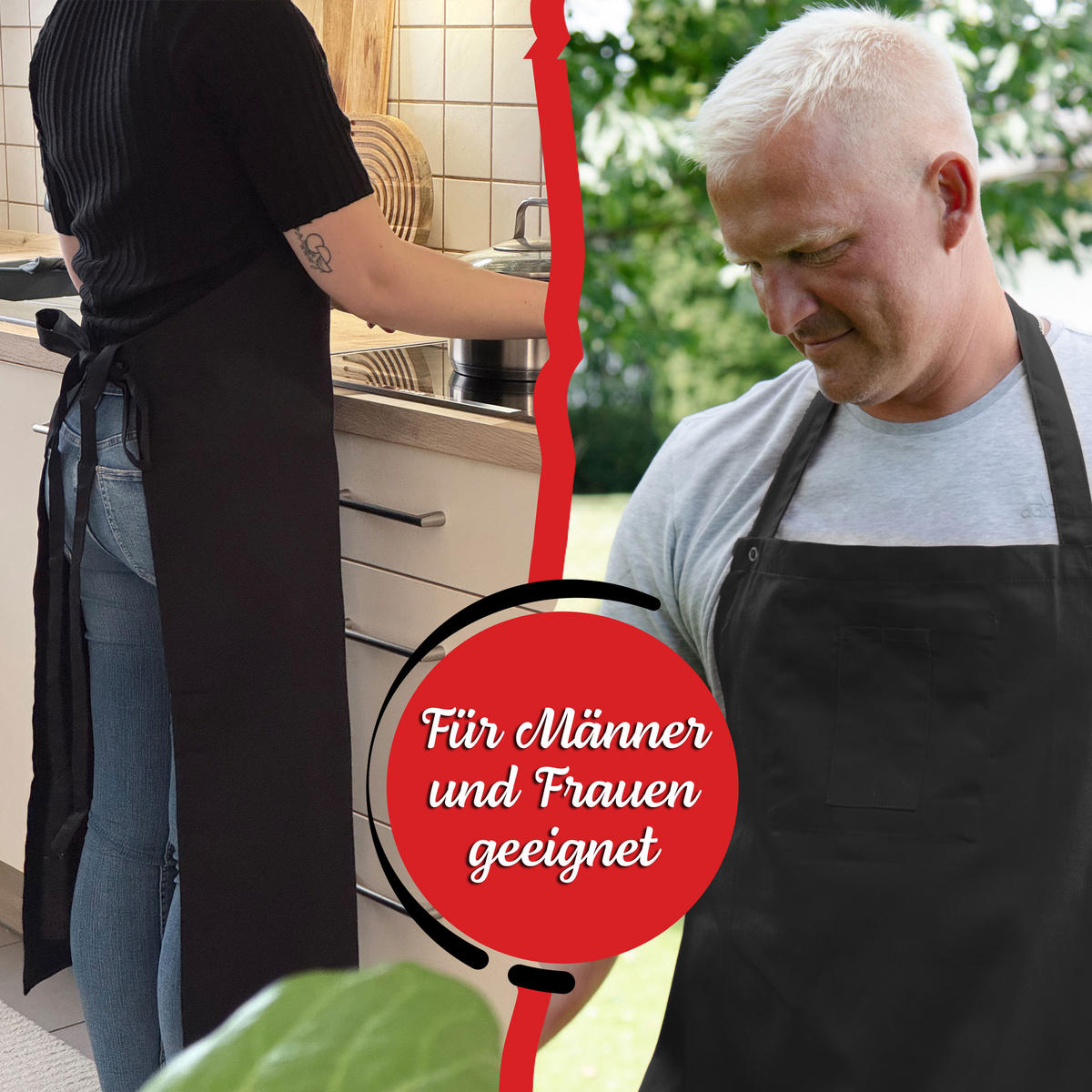 SCHÜRZE , 80x100 cm, 65% Baumwolle, 35% Polyester, Schwarz - Schwarz, Textil (80/100cm) - Zollner