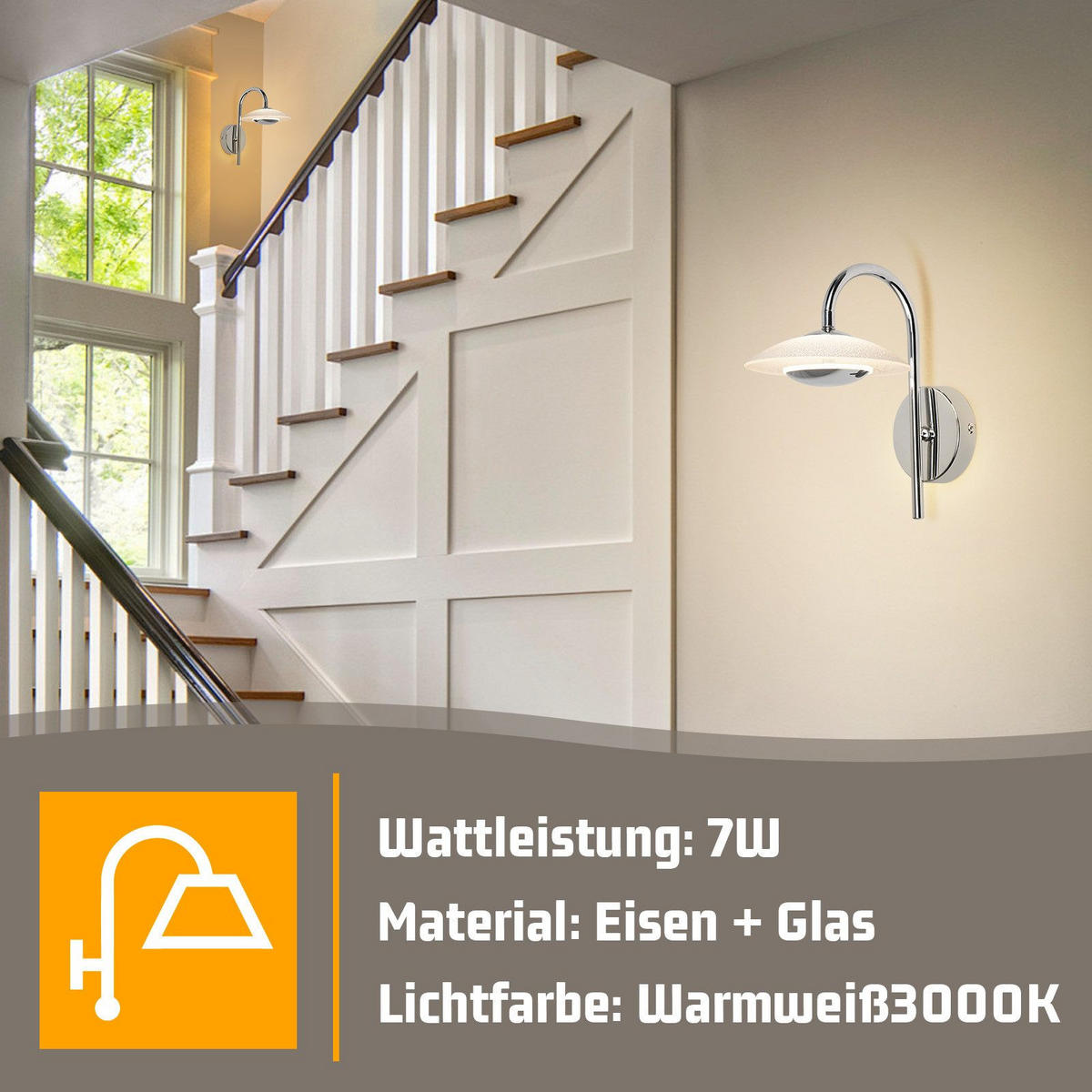 LED nástěnné svítidlo Yaw 23,6/16/25,2 cm - stříbrná, kov (16/25.2/23.6cm) - Nettlife