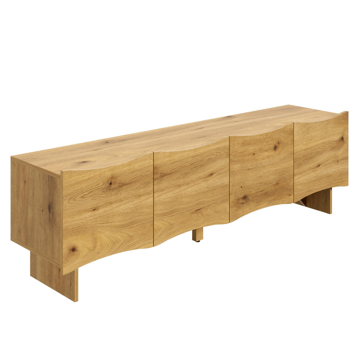 TV-SCHRANK mit Wellenmuster in Holzfarbe 155/36/47 cm - Eichefarben, Holzwerkstoff (155/47/36cm) - Redom