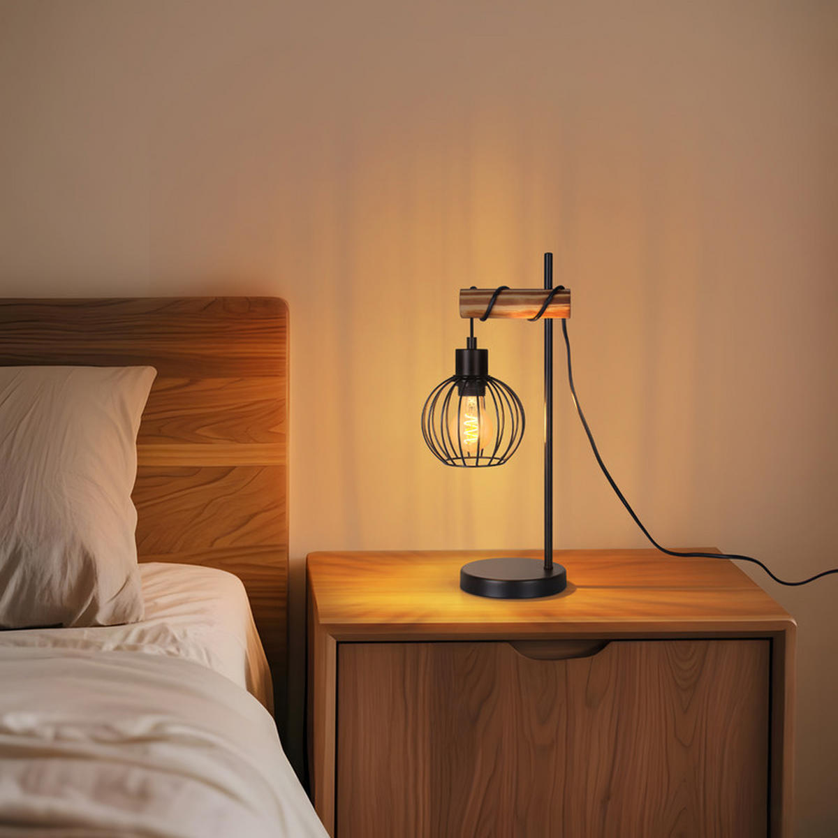 TISCHLEUCHTE Energie II 20/15cm - Schwarz, Metall (20/15/46cm) - Nettlife