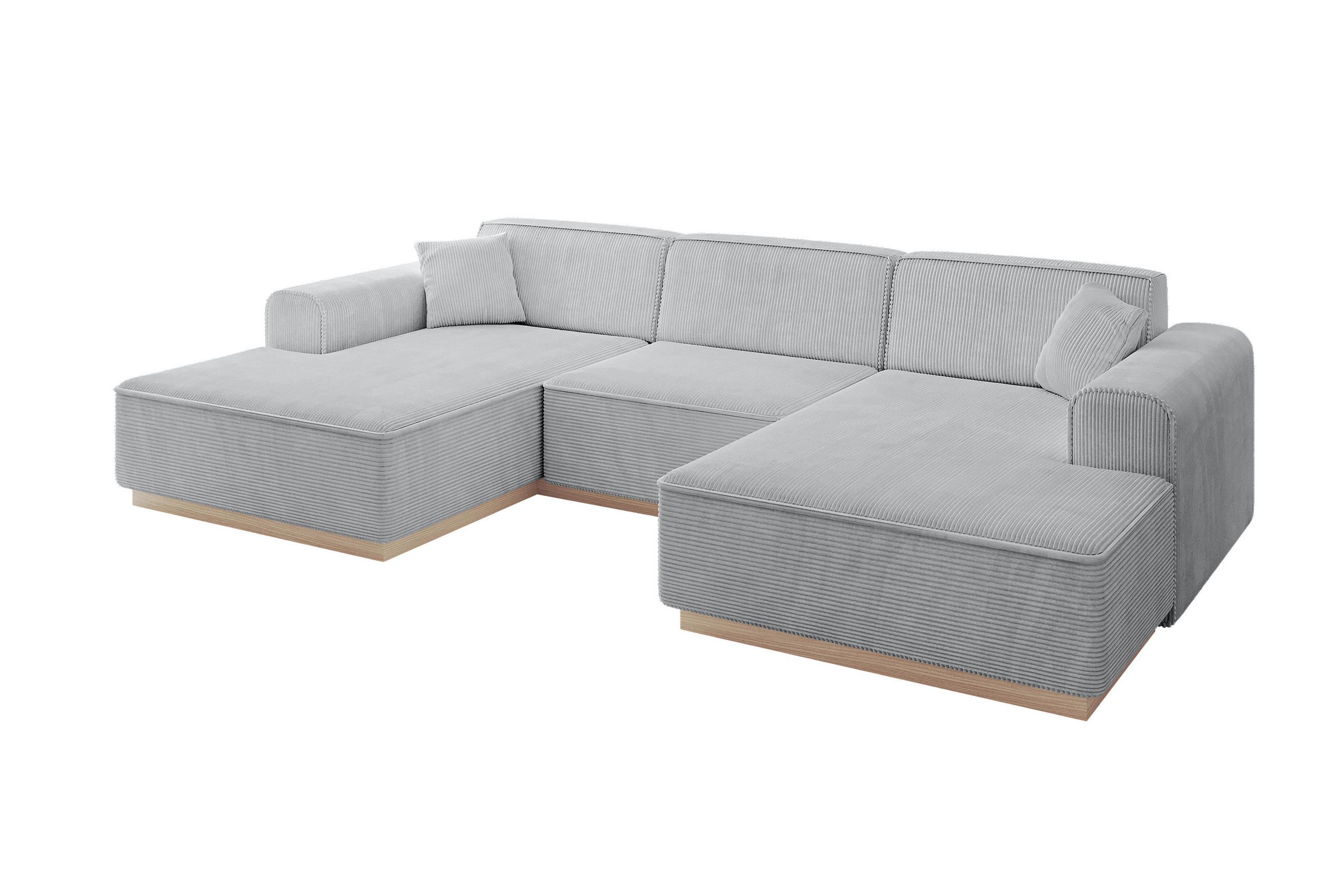 WOHNLANDSCHAFT IREA-U1 - 303x171x83 cm Grau - Hellgrau/Grau, Holzwerkstoff/Textil (303/83/171cm) - ALTDECOR