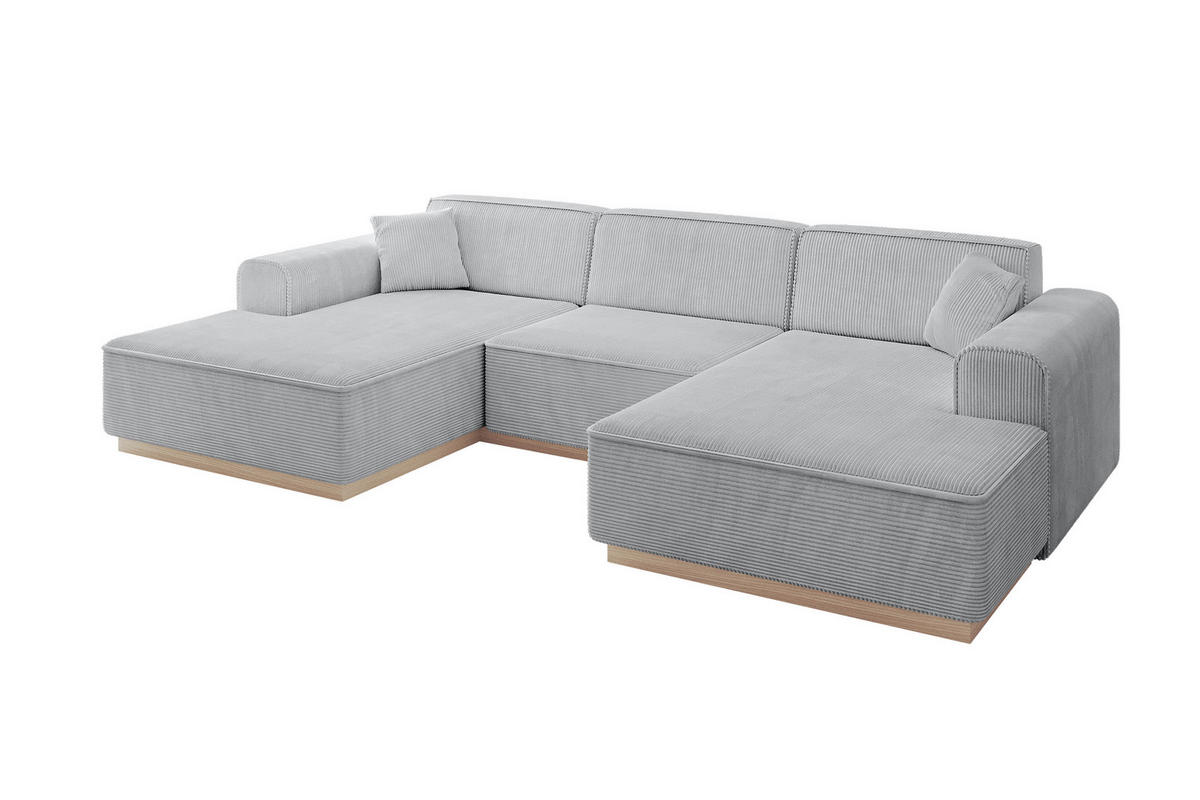 WOHNLANDSCHAFT IREA-U1 - 303x171x83 cm Grau - Hellgrau/Grau, Holzwerkstoff/Textil (303/83/171cm) - ALTDECOR