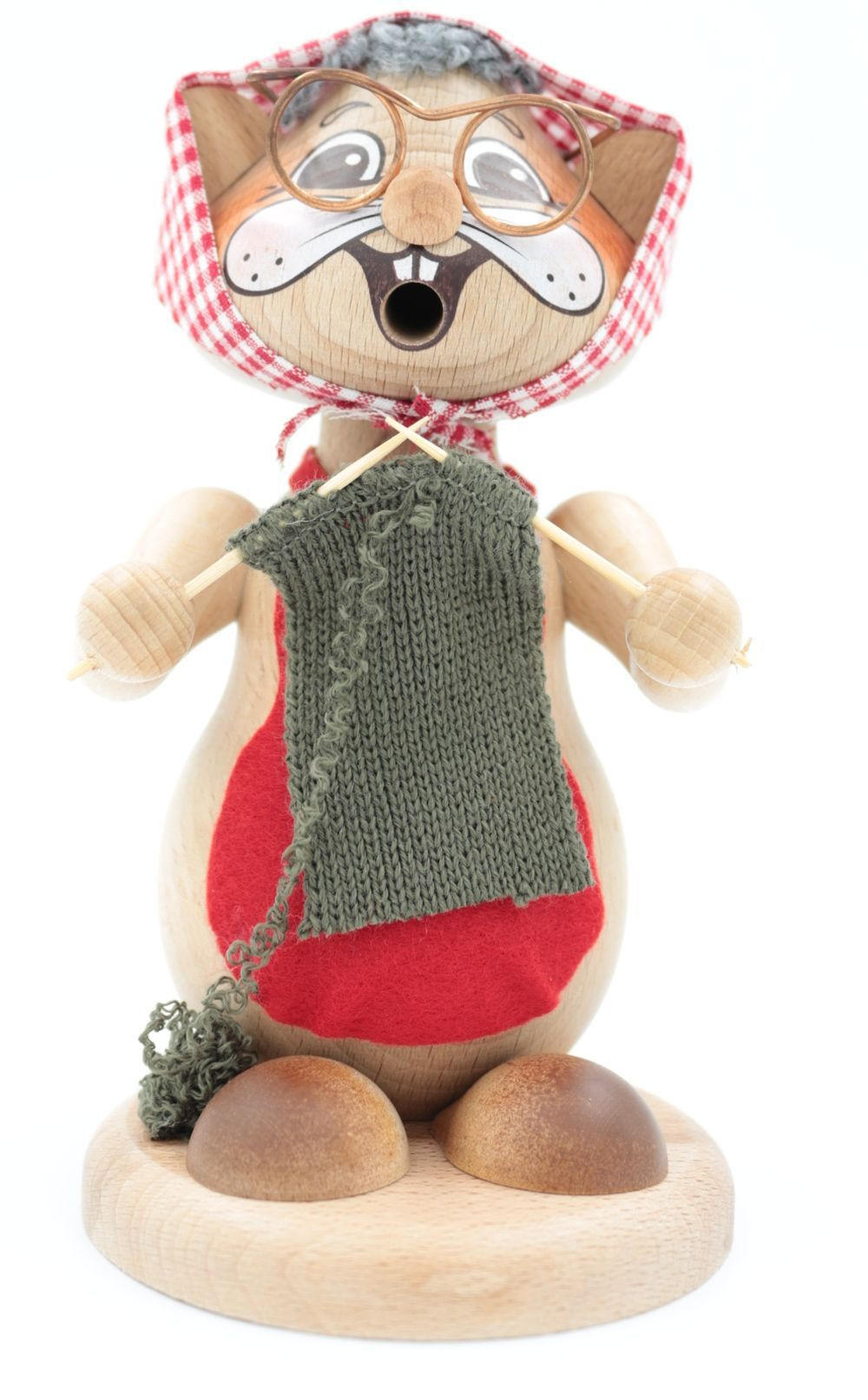 RAUCHFIGUR Hamster Oma 18 cm - Multicolor, Holz (12/18/0.1cm)