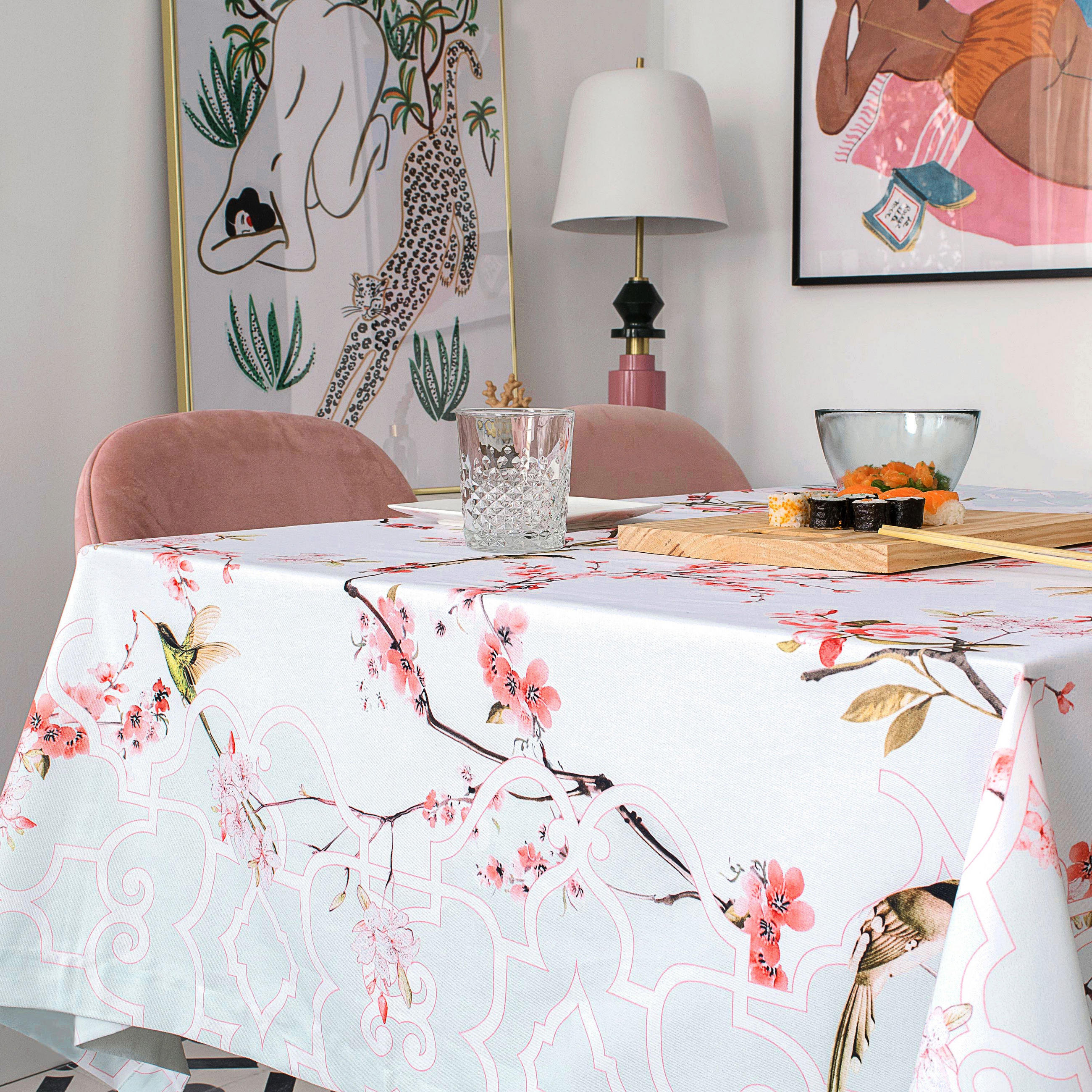TISCHDECKE Chinoiserie 150x250 cm - Multicolor, Textil (250/150/0.2cm) - Happy Friday