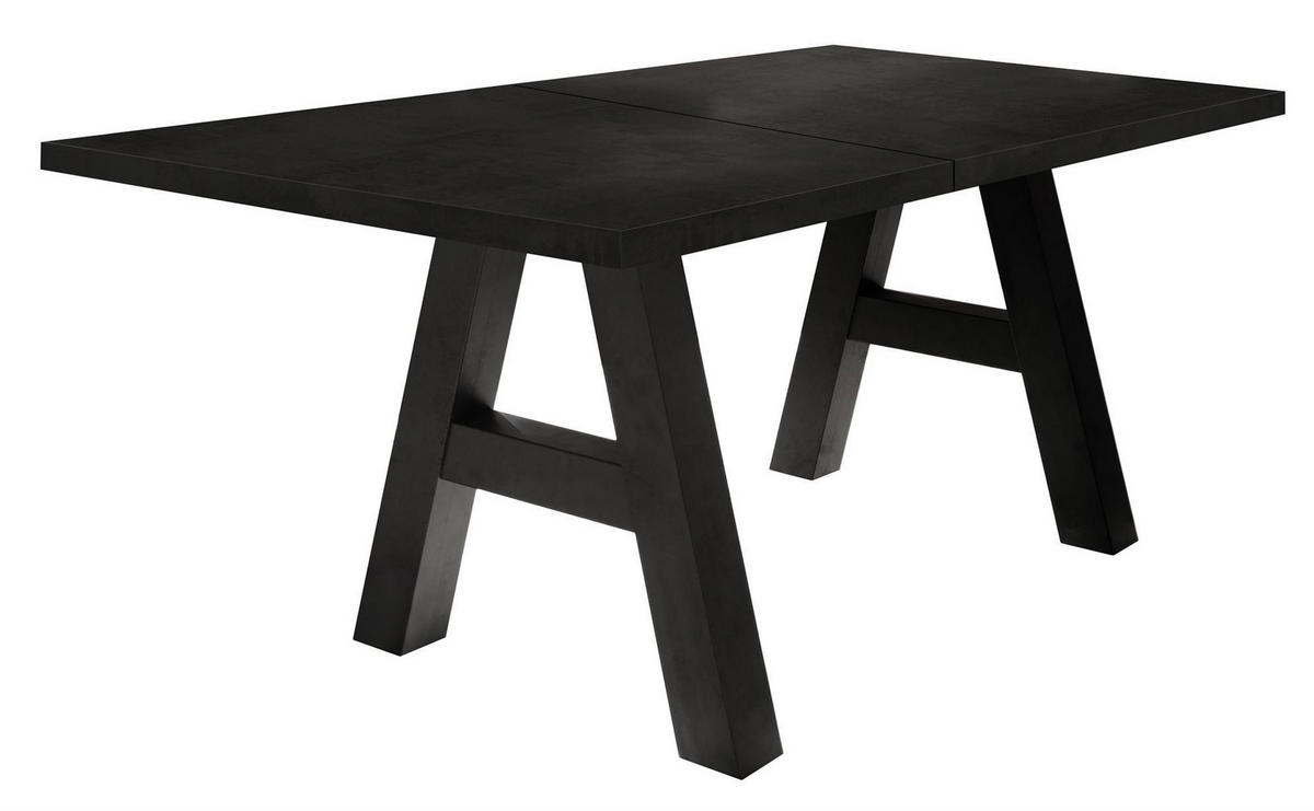 ESSTISCH ausziehbar Elia 7 160 x 90 x 75 Esszimmertisch Schwarzstahl - Schwarz, Holz (160/90/75cm) - 58aufmkessel