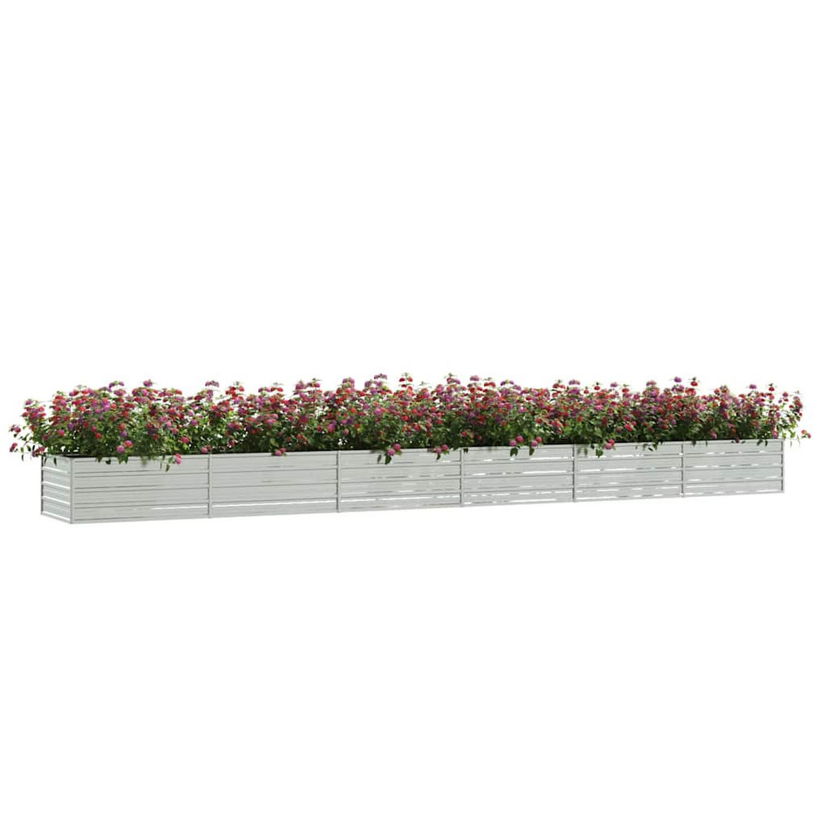 HOCHBEET 600/80/45 cm, aus Verzinkter Stahl, Silber - Silberfarben, Metall (80/45/600cm) - vidaXL