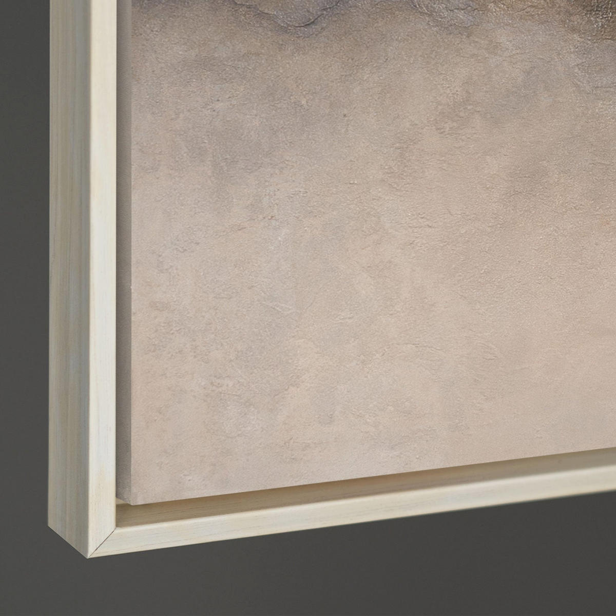 GEMÄLDE Nebliger Morgen Schattenfugenrahmen Beige 120x60 cm - Beige, Holz (120/60cm) - YS-art gallery