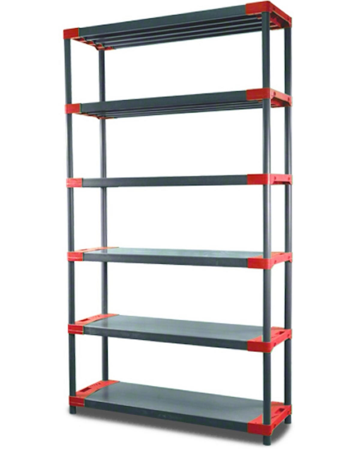 KUNSTSTOFFREGAL BIG GREY BEAR Extra-Tall 220x110x46cm Fachlast 160kg Grau-Rot - Rot, Kunststoff (110/222/46cm) - PROREGAL