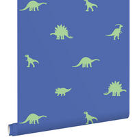 TAPETE Dinosaurier 50 x 900 cm - Blau, Papier (50/0.1cm) - ESTAhome
