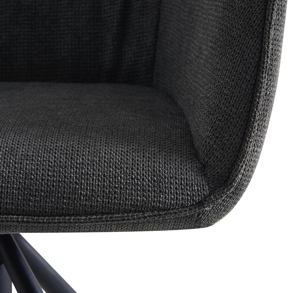 ARMLEHNSTUHL LATONA Anthrazit - Anthrazit, Textil/Metall (59/84/62cm) - B&D Home
