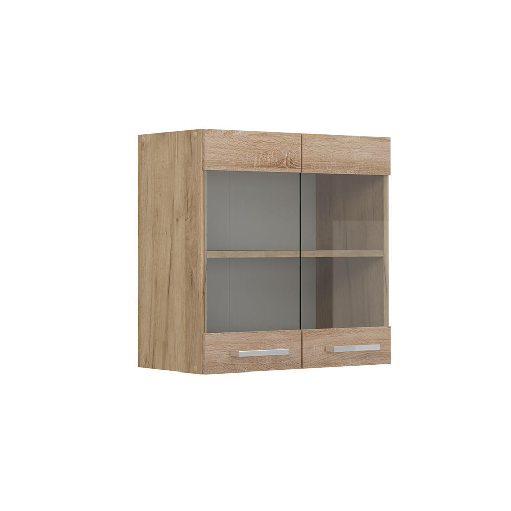 Vicco Küchenglasschrank Sonoma Eiche, Eiche 60x60x31 cm