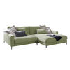 ECKSOFA CARA Grün Cord - Schwarz/Grün, Textil/Metall (272/190cm) - KAWOLA