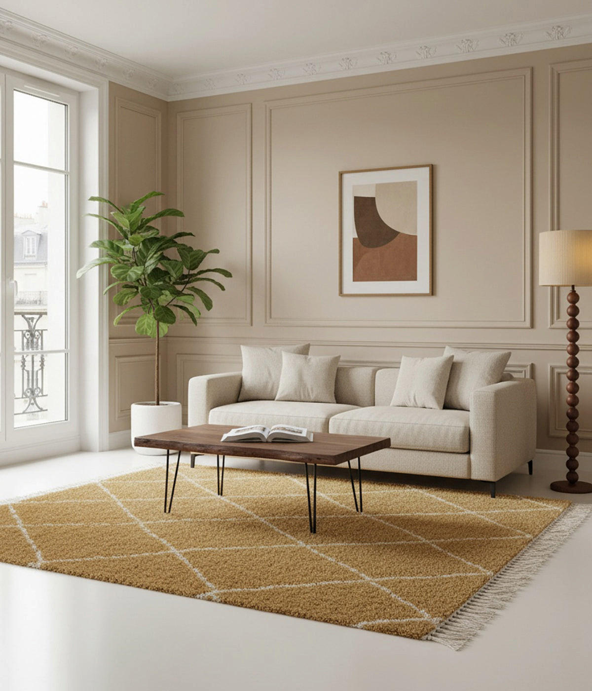 TEPPICH, dick, weich und edel, mit Fransen gelb - Gelb, Textil (160/230cm) - AFK Living