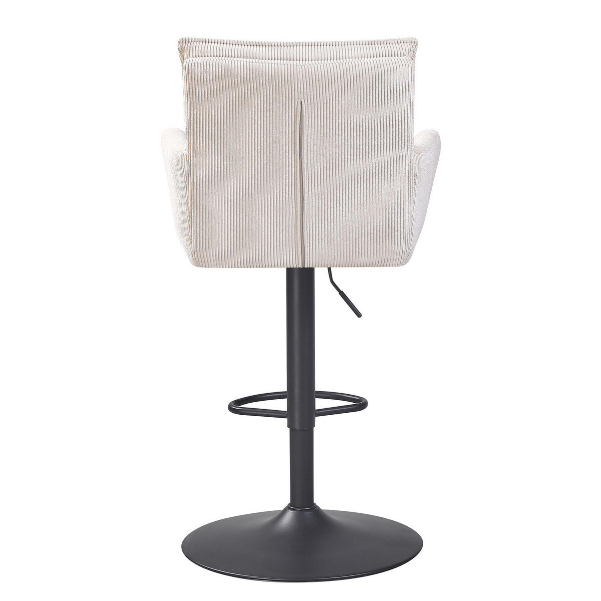 BARSTUHL - 2er-Set - Cord / Stahl - Creme, Textil/Metall (56/100/57cm) - home24