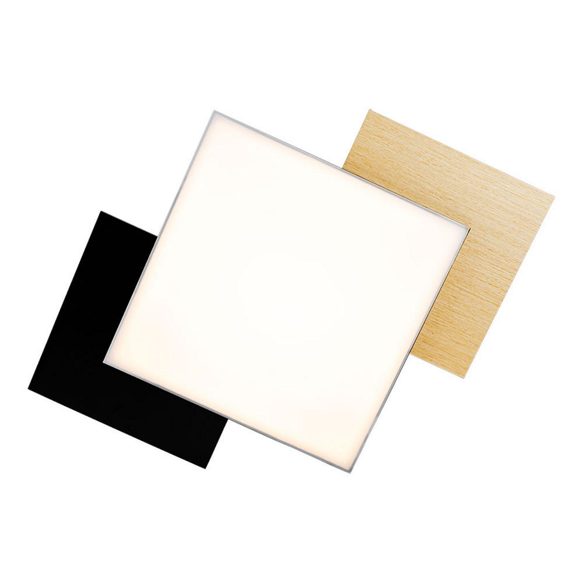 LED DECKENLEUCHTE Holzoptik Schwarz - Schwarz, Metall (43.5/43.5/7cm)