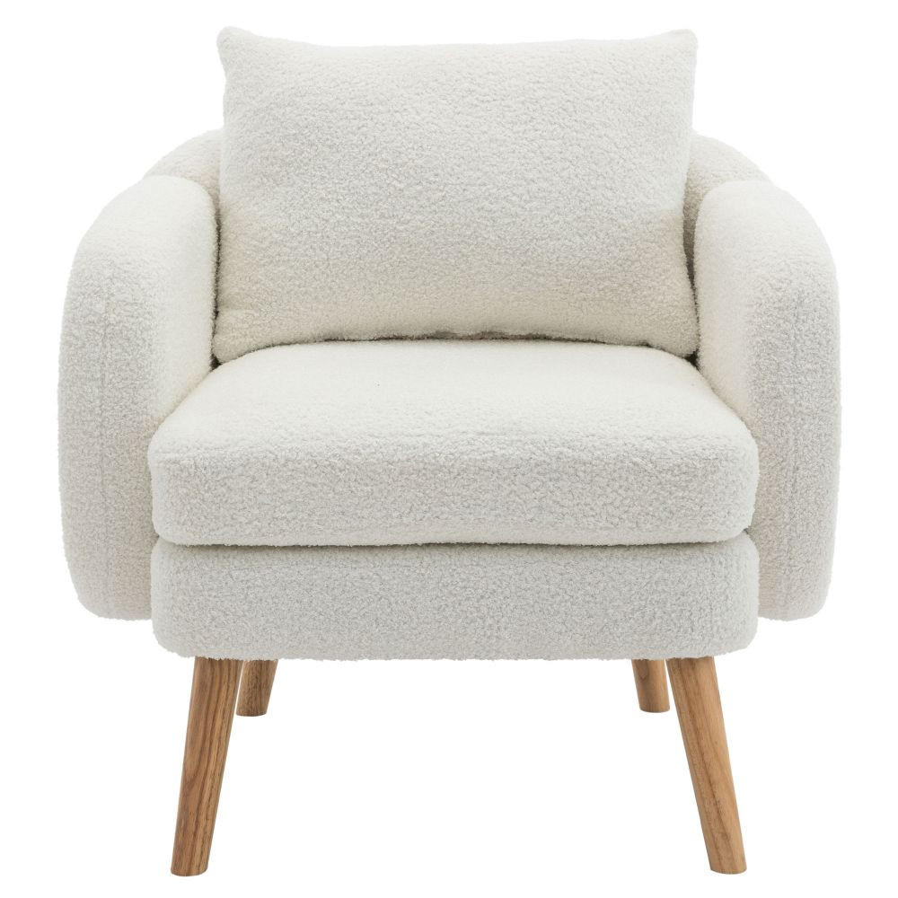 SESSEL in Weiß Teddy-Samt - Weiß, Textil (72/79/71cm) - KOMHTOM