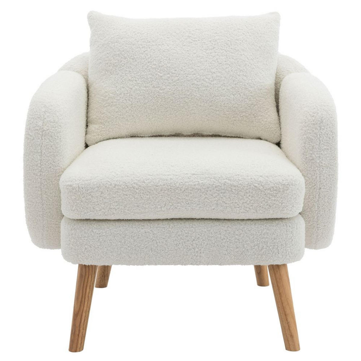 SESSEL in Weiß Teddy-Samt - Weiß, Textil (72/79/71cm) - KOMHTOM