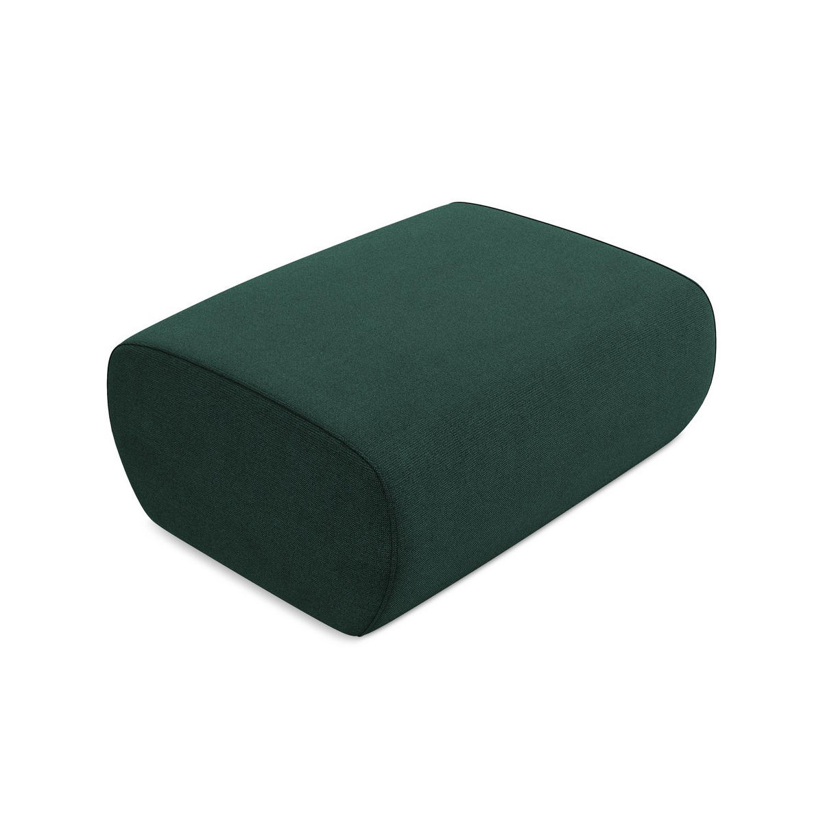 POUF Strukturstoff Stoff Grün - Dunkelgrün/Schwarz, Kunststoff/Textil (102/40/62cm) - LaMiaSofa