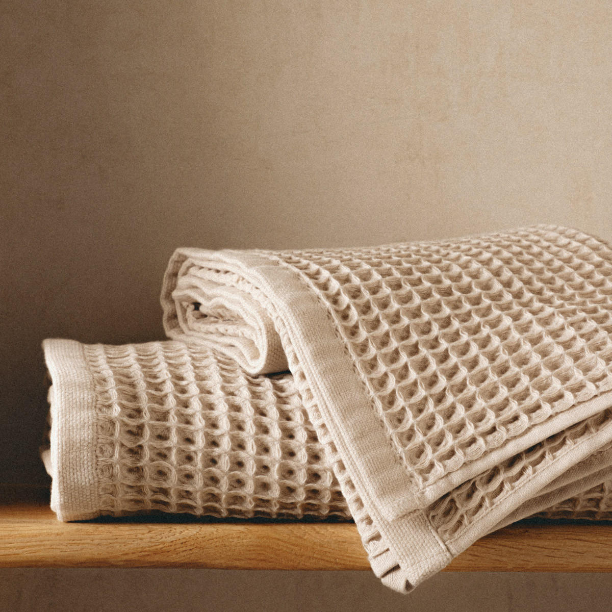 BADETUCH Vaffel beige 50/90 cm - Beige, Textil (50/90cm) - Homla