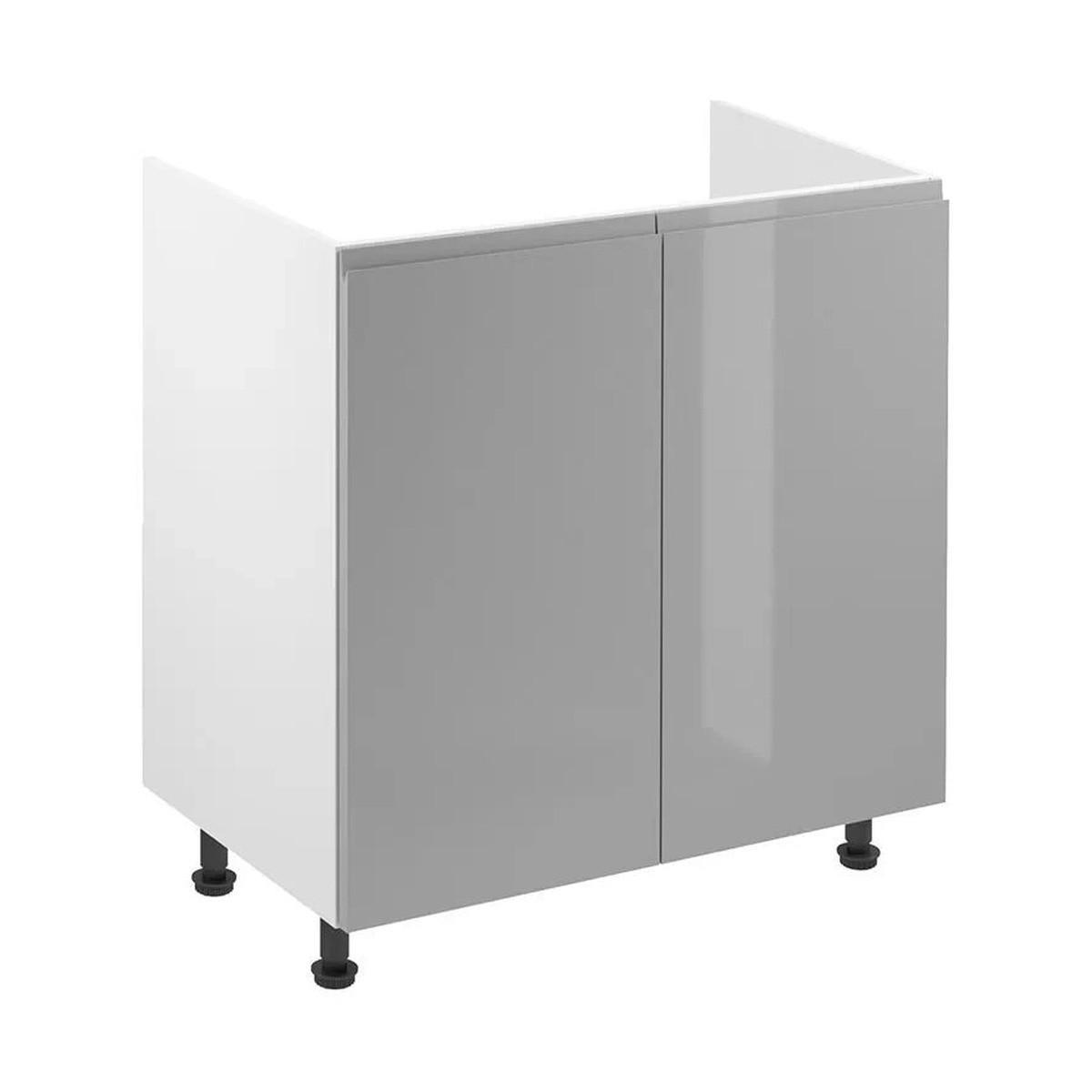 SPÜLENUNTERSCHRANK – 80 cm – D80Z – Velmora – Grau - Grau, Holzwerkstoff (80/82/47cm) - ROYAL24_MARKT