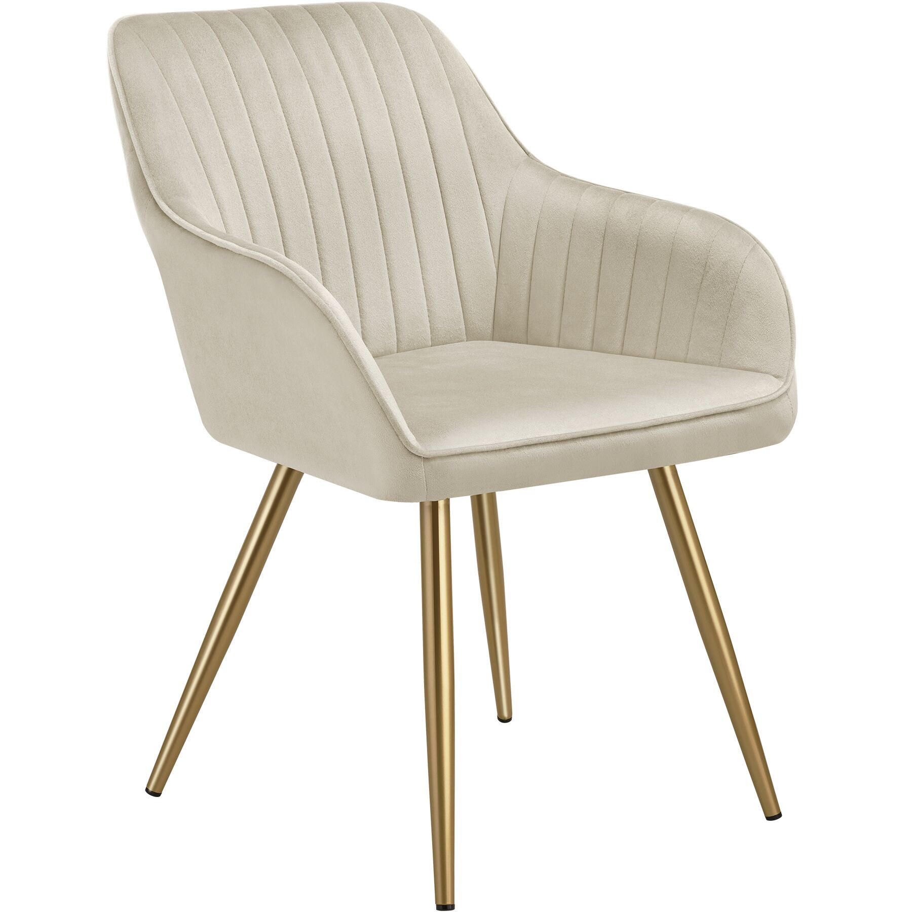 ESSZIMMERSTUHL 1er Set Marilyn 58 x 62 x 82 cm creme/gold - Goldfarben/Creme, Kunststoff (58/82/62cm) - tectake