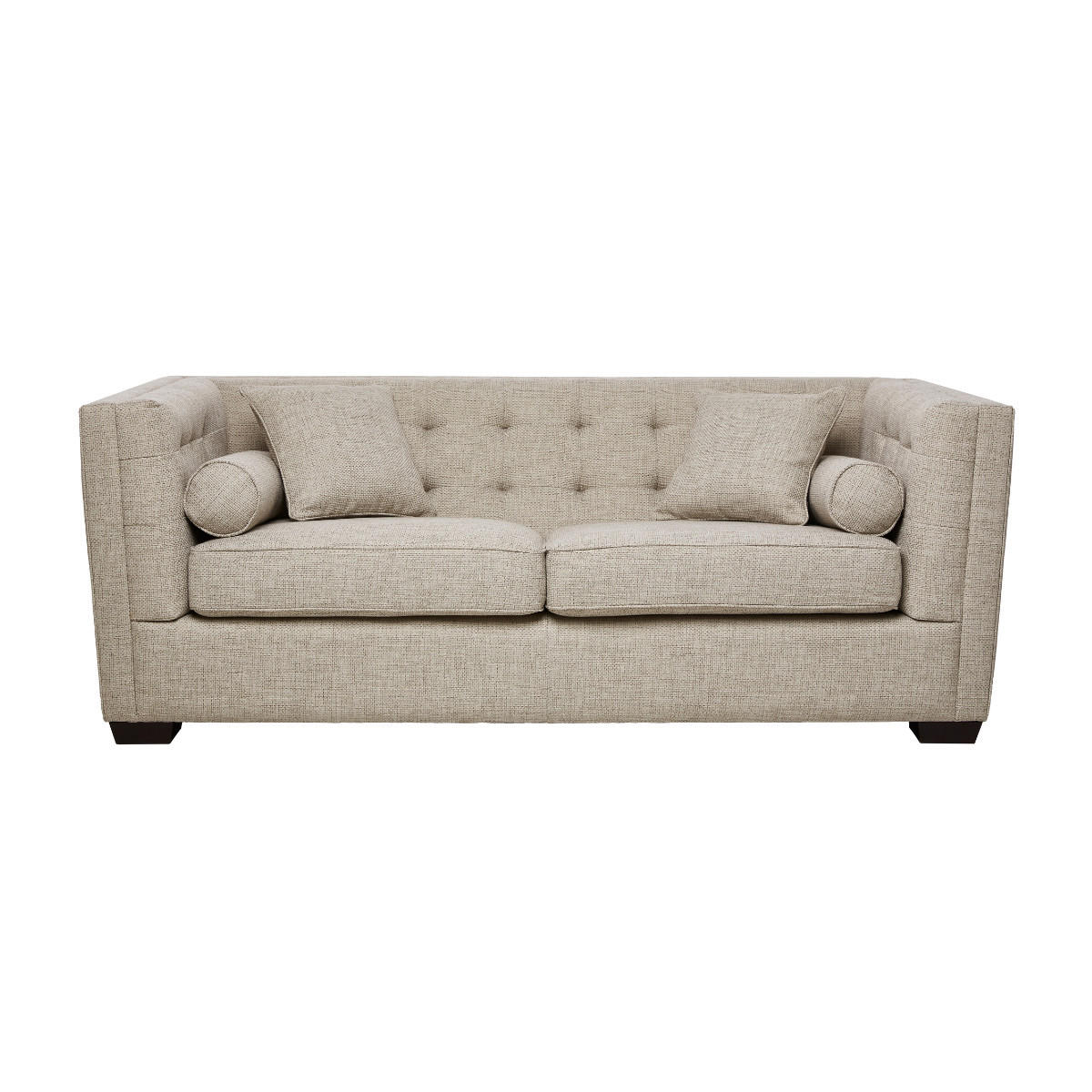 SOFA aus Leinengewebe 206/76/94 cm - Beige, Textil (94/76/206cm) - Signature