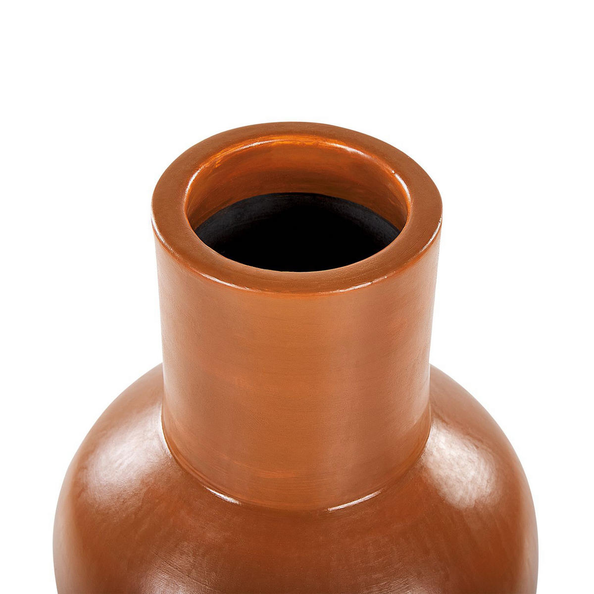 DEKOVASE Terrakotta orange Karfi - Orange, Stein (37cm) - Beliani
