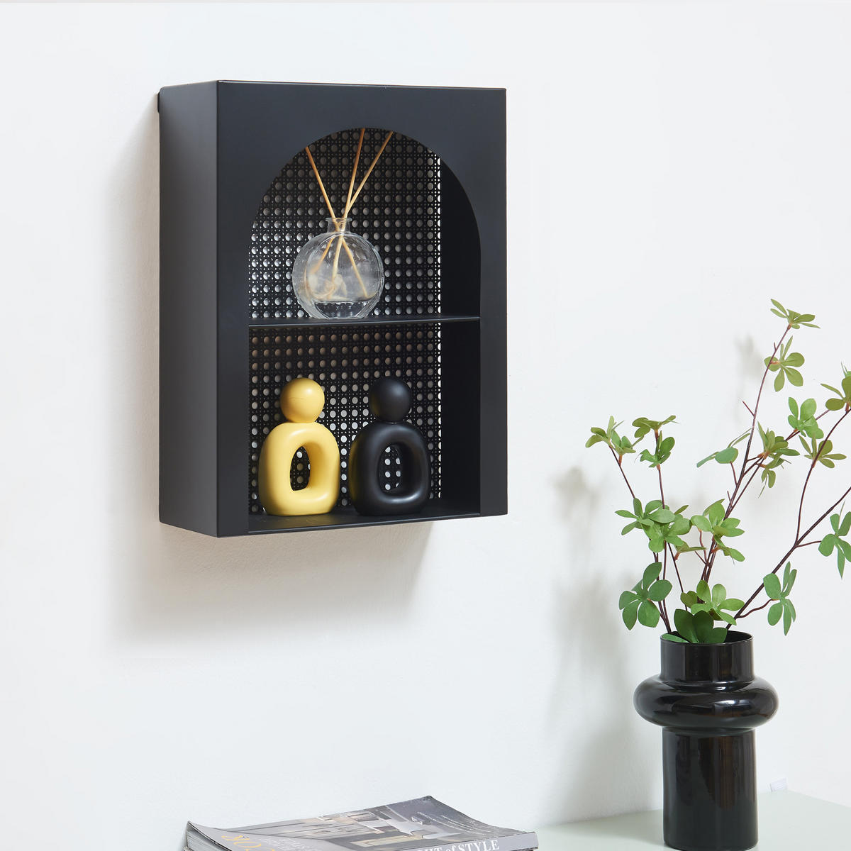 WANDREGAL Jäller I. - Schwarz, Metall (30/40/13cm) - [en.casa]