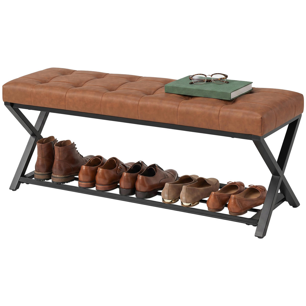 SCHUHBANK Braun 112/37/47 cm - Braun, Metall (112/47/37cm) - PANGIVO