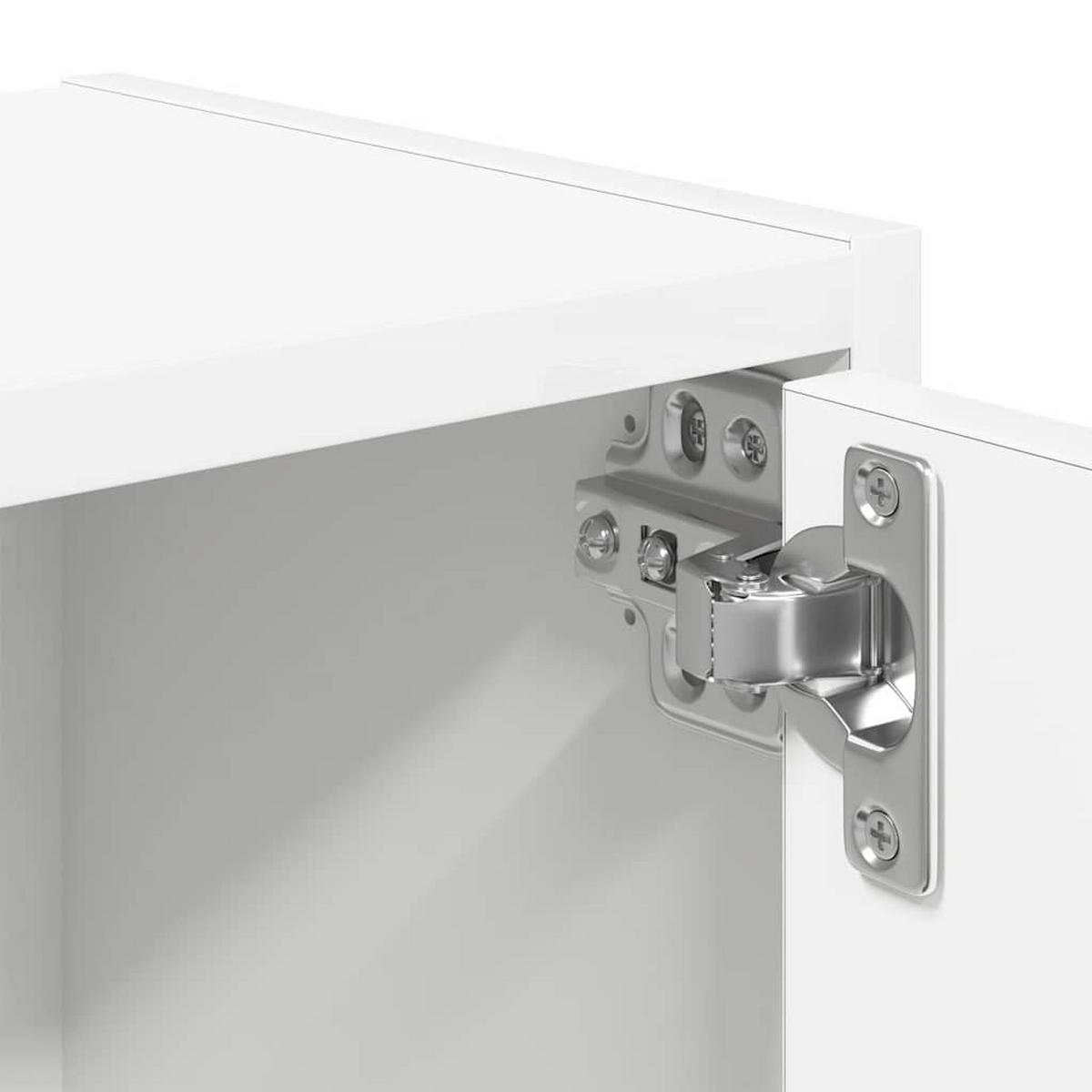 BÜCHESCHRANK mit 3 Türen 40/24/77 cm aus Holzwerkstoff Weiß - Weiß, Holz (40/77/24cm) - vidaXL