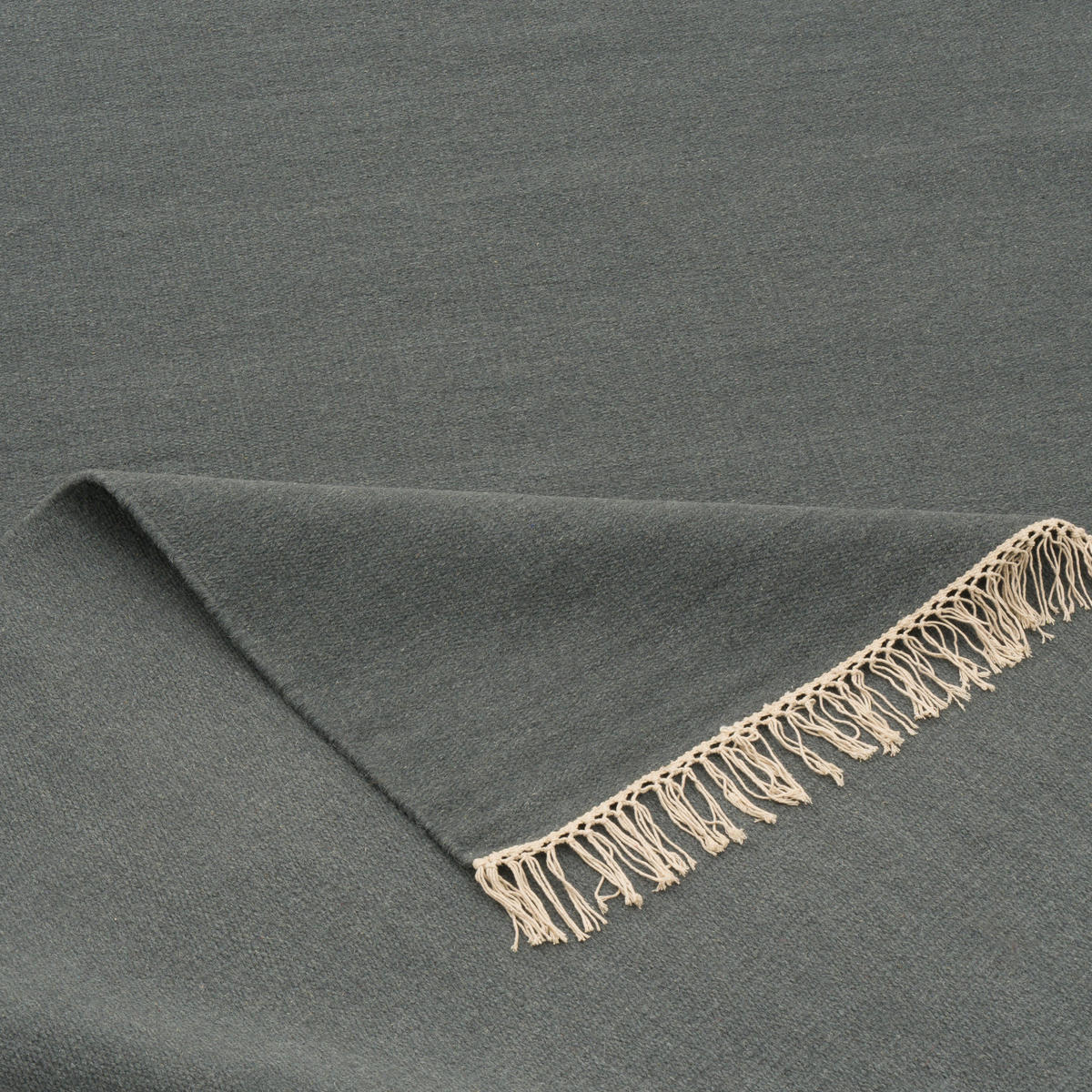 WOLLE NATUR TEPPICH KELIM MILA - Blaugrau, Textil (140/200cm) - Pergamon