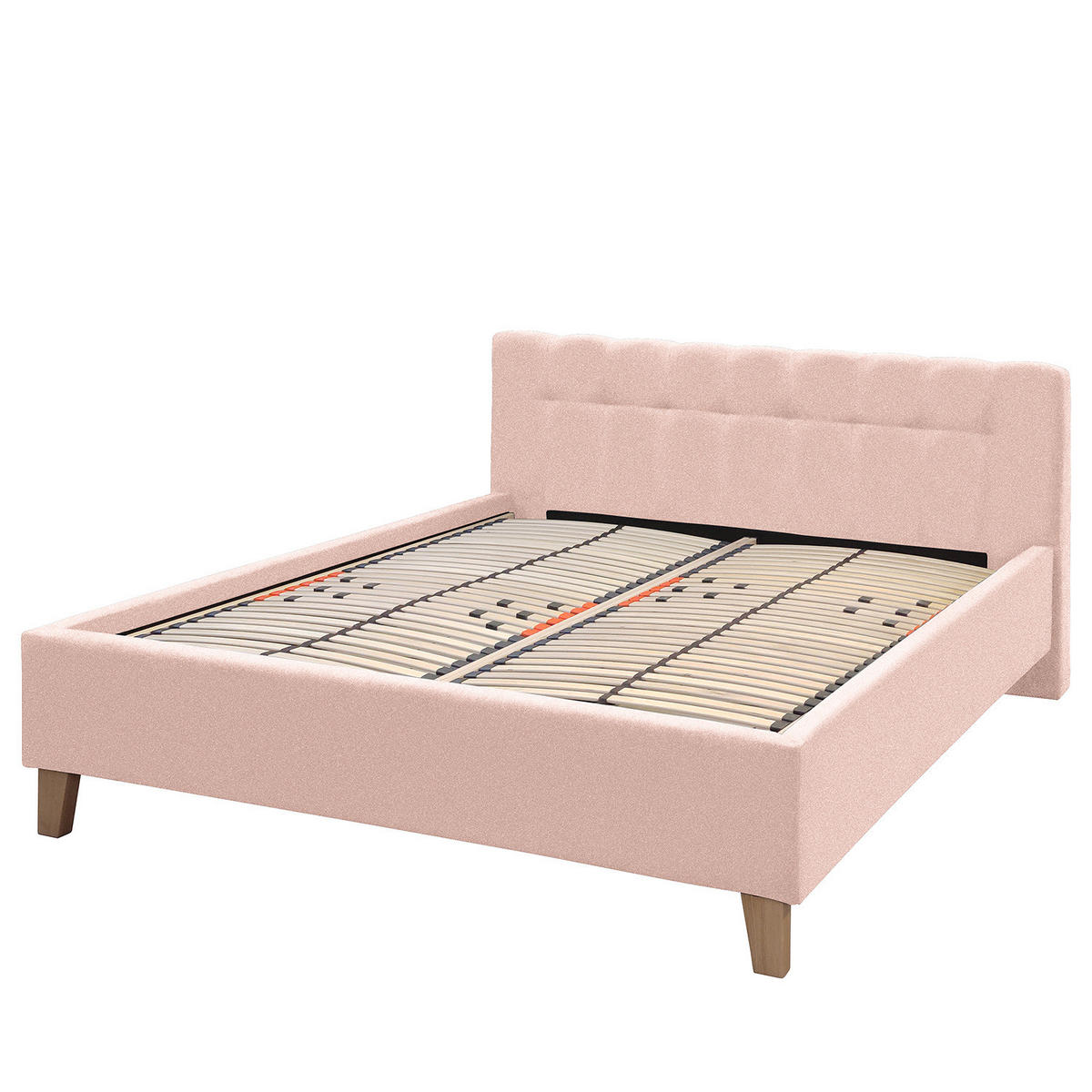 POLSTERBETT - Webstoff - Rosa, Holz/Textil (180/200cm) - home24