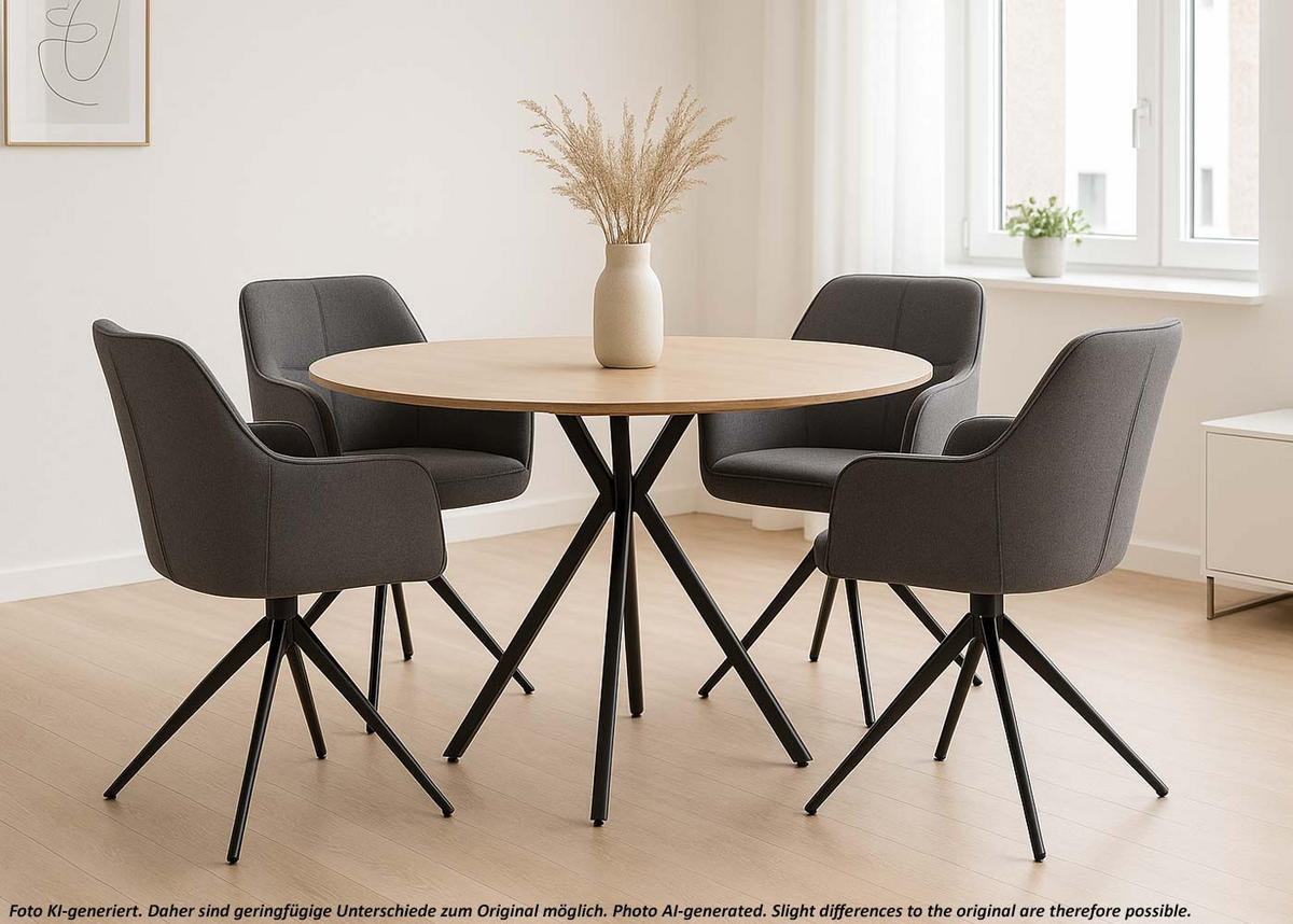 JÍDELNÍ ŽIDLE Černá, šedá, sada 2 ks - šedá/černá, textil (53/80/59cm) - MCW