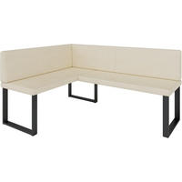 ECKBANK Alina - Kunstleder - 128 x 168 cm - Links - Beige - Beige, Leder/Metall (168/128cm) - AN-Moebel 4u