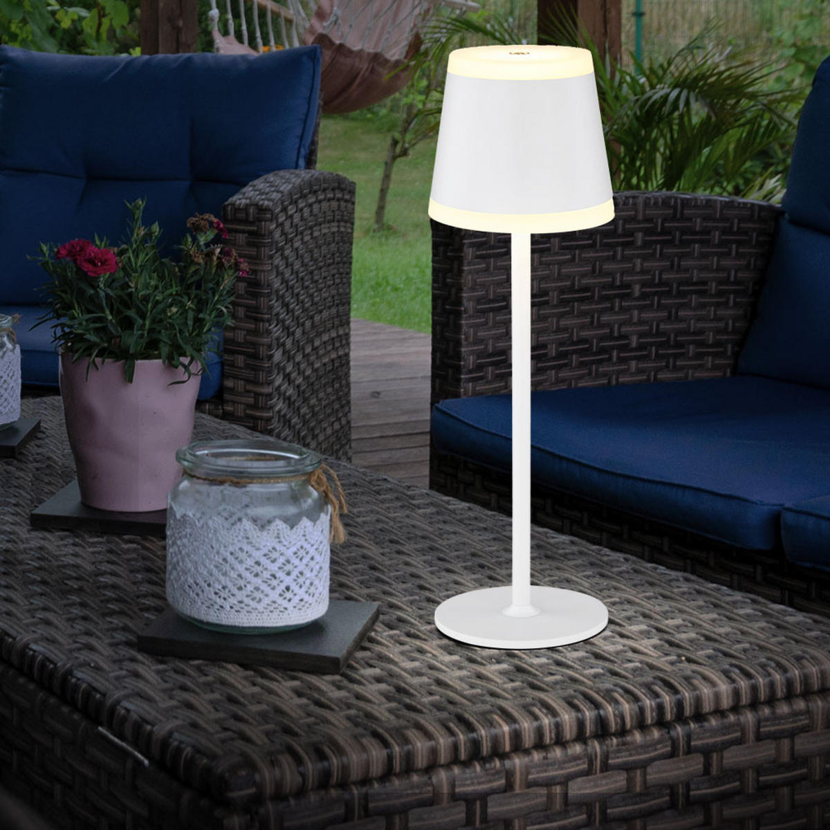 LED TISCHLEUCHTE RIDLEY Metall Weiß - Weiß, Metall (11/11/38.5cm) - Globo Lighting