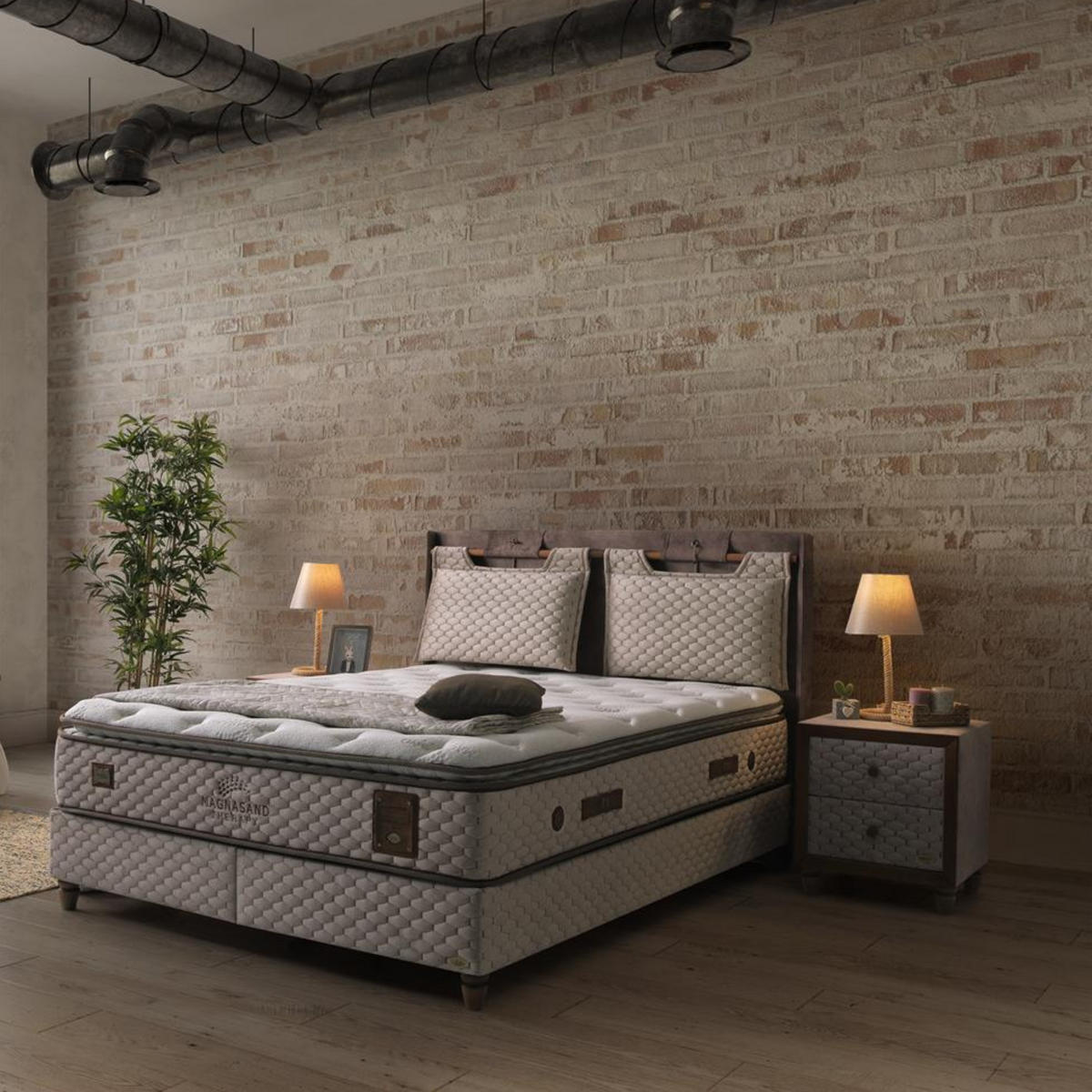 BOXBETT 160x200 Magnasand Therapy - Braun, Holz/Metall (160/200cm) - Bambi